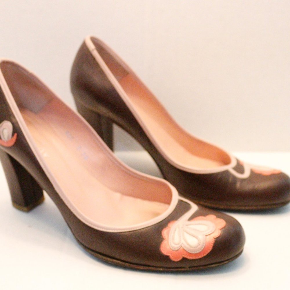 Women's Audley London Brown Pumps Size 7.5 - Picture 3 of 7